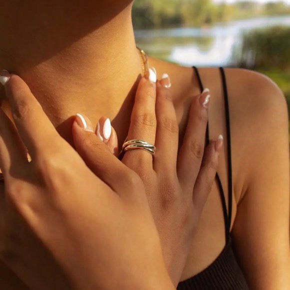 NWT Whitney Triple Band Rolo Ring // Sterling Silver (Size 7) - Picture 3 of 5